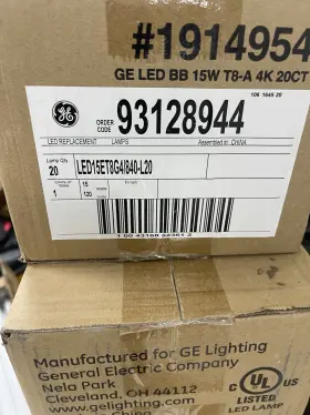 Led15et8g4 Ge Led Tube Bulb 93128944 T8 Shape15w 120v Pack Of 20 Pcs