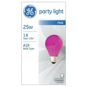 22730 Ge Lighting Pink A19 Classic 25 Watt 200 Lumen Specialty Bulb Great For