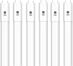 34211 Ge Lighting Pack Of 6 Led Tube T8 Linear Bulb G13 Base Adjustable