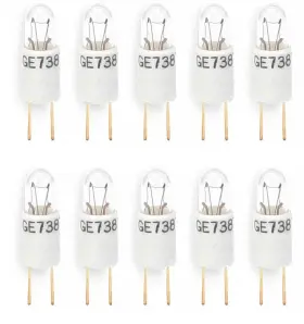 6034bp Ge Lighting Case Of 10 Miniature Specialty Bulb T1-3/4 28v 2 Pin Clear