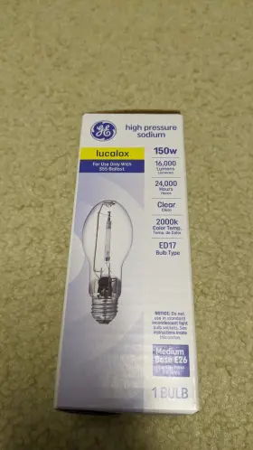 Lu150 Ge Lu150/med/eco/s55 Lucalox 150w High Pressure Sodium Lamp Medium Base S55