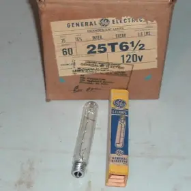 Ge T61/2 Vtg. Nos Lot Of 60 General Electric Incandescent Showcase Bulbs 25watt