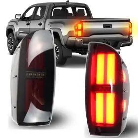 Geegeetop To2800198 Upgrade Full Led Tail Lights Drl For 2016-2023 Toyota Tacoma Smoked Tail