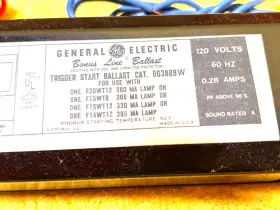 8g3869w General Electric Fluorescent 1-lamp T8 T12 Trigger Start Ballast 120v #3