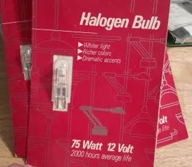 Avg.2000 General Electric Q75t4/cl/cd #19377 Inch Lot Of 2 Halogen Bulbs 75 Watts 12 Volt
