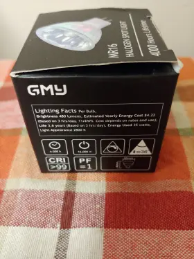 Gu5.3 Gmy 943931773909 Lot Of 4 Mr16 Dimmable Halogen 2 Pin 35w 2800k Spotlight Warm White #3 Gu5.3 Gmy 943931773909 Lot Of 4 Mr16 Dimmable Halogen 2 Pin 35w 2800k Spotlight Warm White #3