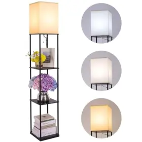 B0d77d5wkd Gupuzm 3-color Temp Floor Lamp With Shelves Modern Standing For Living