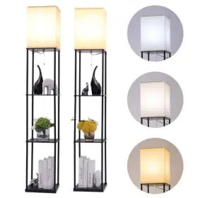 B0dzt2bb9v Gupuzm 3-color Temp Floor Lamp With Shelves Modern Standing For Living