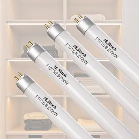 F10t5  Hoazhoald 16in 10w Fluorescent Tube 3000k Warm White 5/8in Diameter 4 Pack