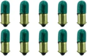 T-3.25 Industries 445030823824 6.3v 1.575w Green Bulbs Ba9s Base Shape Box Of 10