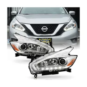 Keekpo Ke-h-j-nmu17-oe-l R - For 2015 2016 2017 2018 Nissan Murano Halogen Type Chrome Led Drl Pr
