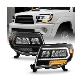 Keekpo Ke-p-j-tta05-fled-bk - For 2005-2011 Toyota Tacoma Upgrade Style Black Full Led Headlights
