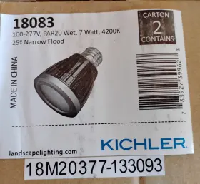 18083 Kichler Par20 Led 7w 4200k 25 Narrow Flood Lamp 100-277v Factory 2 Pack