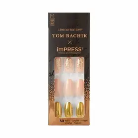 Kiss 731509888454 Tom Bachik X Impress Medium Almond Press-on Nails Neutral 30 Pieces