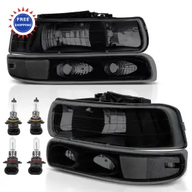 Kuiperauto 657381432045 Headlight Assembly Lamp Compatible Chevrolet Silverado Suburban Tahoe 1999-2002