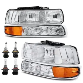 Kuiperauto K105gg11503k Headlight Assembly Front Lamp Compatible With 1999-2002 Chevrolet Silverado 1500