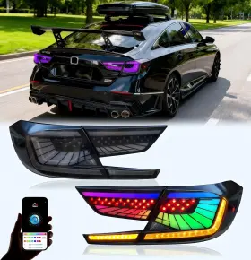 Landwake Accord01-1 Multicolor Led Tail Light Fit For Honda Accord 10th Gen 2018-2022 1 Pair Smo