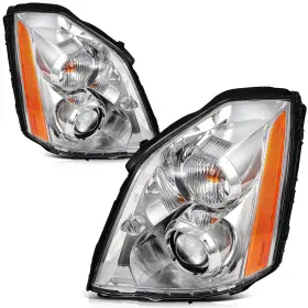 Lbrst 128969-502 Headlight Assembly Fit 2006-2011 For Cadillac Dts Chrome Housing Amber Reflec