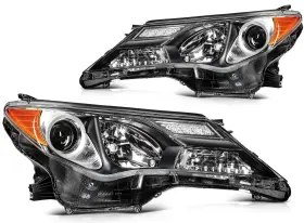 Lbrst 129154-552 Headlight Assembly Fit 2013-2015 For Toyota Rav4 Clear Lens Black Housing Dri