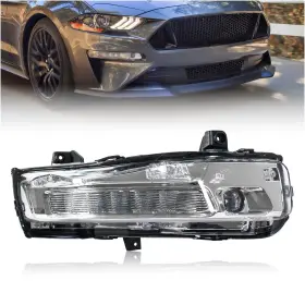 Leanistrim Hdtzmus18003r Right Fog Light With Led Drl And Turn Signal Compatible 2018-2023 Ford Mustan