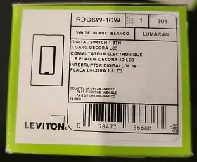Rdgsw-1cw Leviton New Digital Switch 1 Button Greenmax