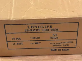 60106 Longlife Decorative Sign Lamp Frosted Light Bulbs- 11w 130v- P/n - 12-pack
