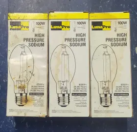 2ygf4 Lumapro 3 X High Pressure Sodium Hps 100w Watt Bulbs