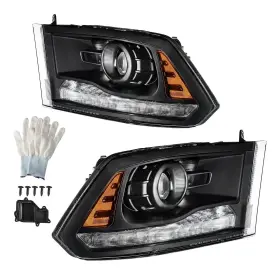 Marsflux Lah561 Headlight Assembly For 2013-2018 Ram 1500 2500 3500 Projector Headlights Head