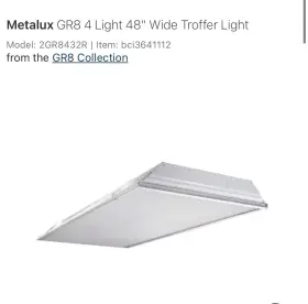 2gr8432r Metalux 080083504633 Gr8 4 Light 48 Inch Wide Troffer
