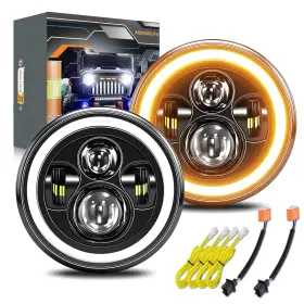 Quanyuan3 Mondeview 7 Inch Led Headlight Round H6024 High Low Beam Turn Signal Drl For