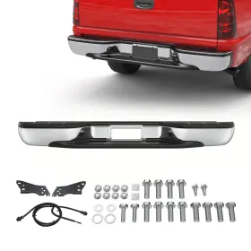Mostplus M05401201 Chrome Rear Bumper Assembly Compatible For 1999-2006 Chevy Silverado