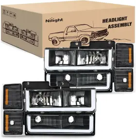 Nilight 812227038922 Headlights Assembly Led Drl For Chevy Silverado 1500 2500 3500 1994 1995
