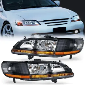 Nilight Na533 Black Housing Headlight Assembly For 1998-2002 Honda Accord Pair Dot Approved