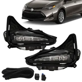 Nioboee Ty-024l-tc Daytime Running Lights Replacement For 2017-2019 Toyota Corolla L Le Xle Fron