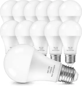 A60-13w Nouscan Led Light Bulbs 100 Watt Equivalent Daylight White 5000k 13w 12 Count