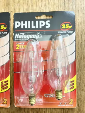 F10.5 Philips 046677144500 Halogena Ligh Bulbs Candelabra Base Stylized Flame 25w Four #2