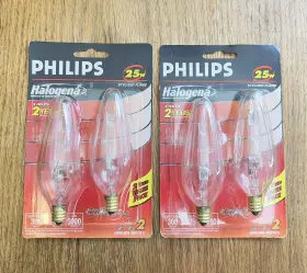 F10.5 Philips 046677144500 Halogena Ligh Bulbs Candelabra Base Stylized Flame 25w Four