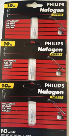 Philips 046677392512 3 Each Halogen Capsule 10wreplacement Bulb Bc10w 12v/caps