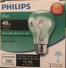 8-philips Philips 046677410506 Clear Mercury Free Light Bulb Dimmable A19 380 Lumen Energy Saving #2