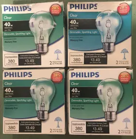 8-philips Philips 046677410506 Clear Mercury Free Light Bulb Dimmable A19 380 Lumen Energy Saving