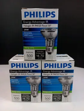 Ir-par20-39 Philips 046677453787 Energy Advantage Watt-30 Beam-dimmable Floodlights-3 Pack