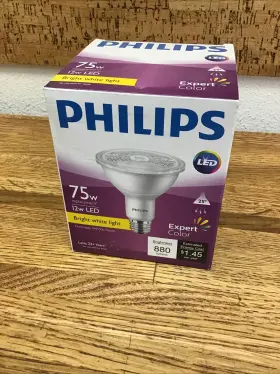 Philips 046677471040 75w Replacement 12w Led Bright White Dimmable Par30l Flood New