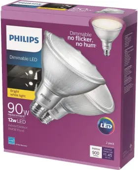 Philips 046677530020 Brand New Medium Dimmable Led Light Bulb Par38 2 Pack