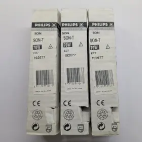 192677 Philips Lot Of 3 Son-t 70w E27 High Pressure Sodium Hps Lamp Bulb Clear 2000k