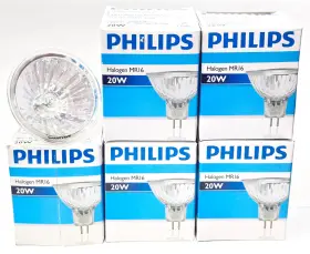 20mr16 Philips 20mr16/fl36 6 Pack - 20w 12v Mr16 Halogen Long Life Flood Gu5.3 Track Lighting Bulb