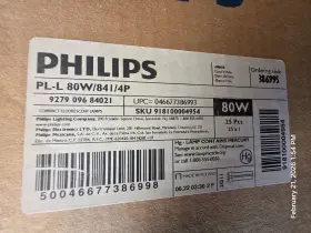 Philips 386995 Compact Fluorescent Lamps Pl-l 80w/841/4p 4000k 25 Pcs. New In Ca
