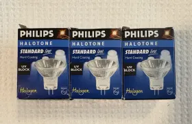 409195 Philips Halotone Gu4 Gz4 20w 12v 30 Mr11 Uv Block Lamp Bulb Lot Of 3