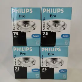 426987 Philips Aluline Pro 75w Halogen Light Bulb G53 12v R111 8d 14641 4 Pack