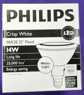 14par38 Philips 434968 14par38/f25 3000 Cw So Par38 E26 3000k Flood Light - Lot Of 6