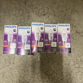 827-22 Philips 458661 5 New Candle Dimmable Led 2.7b12/led/827-22/e12/dim 60 Watt